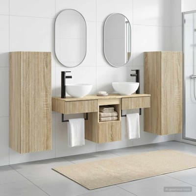 vidaXL - Badkamermeubel - Set - 5 - st - Sonoma - Eiken - 33 - x - 34,5 - x - 100 - cm