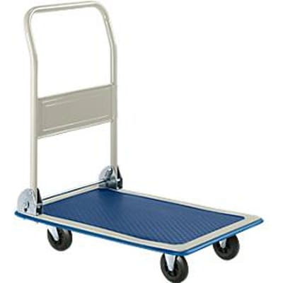 Plateauwagen AM80, met inklapbare duwbeugel, draagvermogen 80 kg,  L 725 x B 465 x H 810 mm