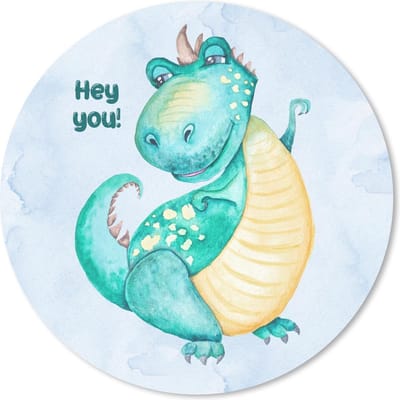 Muismat rond 20x20 cm - Mousepad Dinosaurus - Quotes - Kinderkamer - Jongens - Meisjes - Kinderen - Ronde muismatten