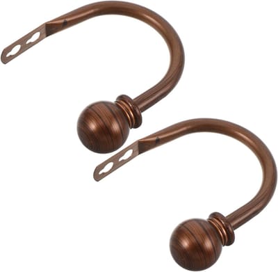 Gordijnbinders U-vorm - Gordijnhaken - Raambekleding Strikken - Artistieke Bol Decoratie - 10 cm Breed - Bruin