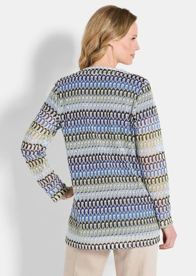 Lang jack in kantlook - blau / stein / gedess. - Gr. 19 van Goldner Fashion