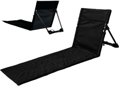 Inklapbare strandstoelen met verstelbare rugleuning, comfortabele tuinstoel voor camping en outdoor activiteiten, zwart