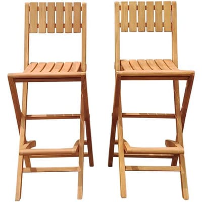 AXI Bruno Teak Barkrukken – Set van 2 – Opklapbare Teakhouten Barkrukken voor Buiten – Comfortabele Zithoogte – Geschikt voor Tuin en Terras