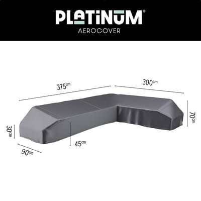 Platinum AeroCover - Loungebankhoes L-vorm - 375x300x90xH30/45/70cm Rechts - Ademend - Waterproof - Hoge kleurechtheid