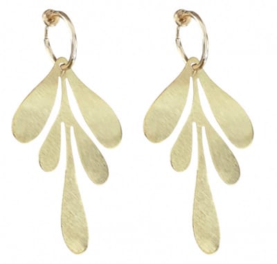 Klem oorbellen-Blad-Goudkleurig-geen gaatje-Charme Bijoux