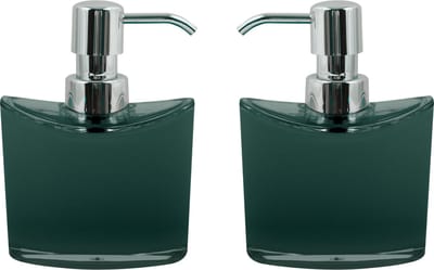 MSV Zeeppompje/dispenser Aveiro - 2x - PS kunststof - donkergroen/zilver - 11 x 14 cm - 260 ml