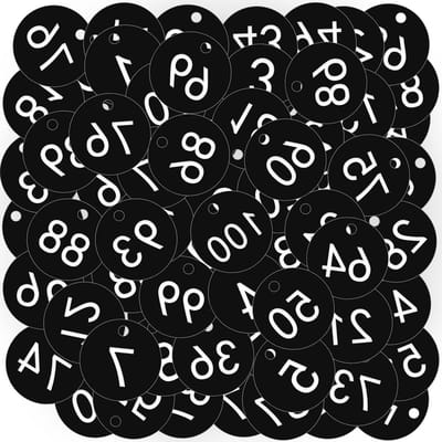 Genummerde Plastic Identificatietags, 100 Stuks, Sleutelhangers en Beesticker Labels voor Veeteelt en Organisatie