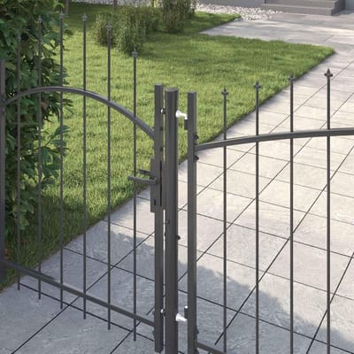 Tuinpoort Staal - Buitenhek Deur - Tuin Afschermen - Gepoedercoat Oppervlak - 100 x 400 cm - Grijs