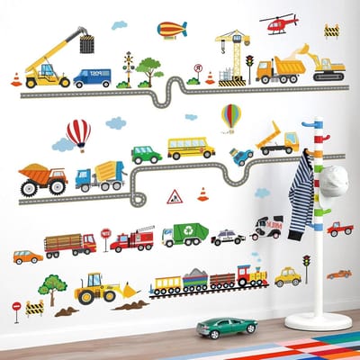 Ronte - Muurstickers voor Auto's, Voertuigen, en Trucks voor Babykamer en Speelkamer