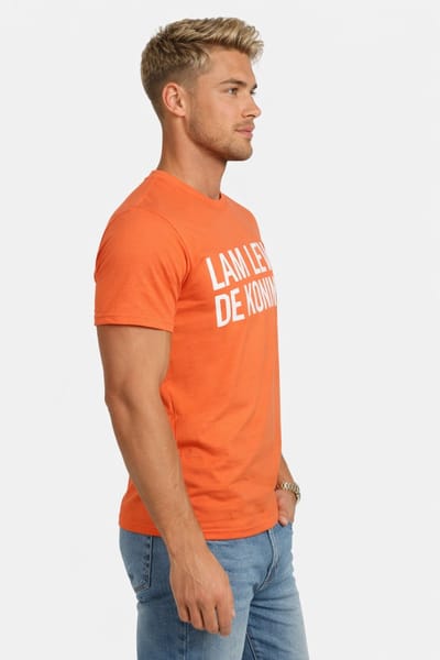 Getdrezzed Top - Maat: S - T shirt Koningsdag met opdruk lam leve de koning heren oranje