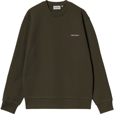 Carhartt Wip Script Embroidery Sweatshirt Groen