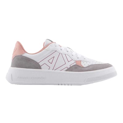 Armani Exchange Dames/Dames Leren Platform Trainers (Wit/Roze)