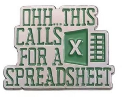 Pin Broche - enamel pin - kledingspeld - Spreadsheet