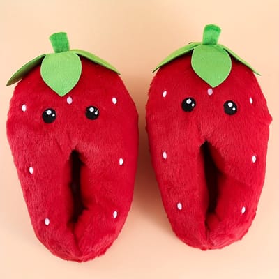 Grappige pantoffels | Aardbei Sloffen | Schattige Sloffen | One size fits all maat 34 t/m 40 Dames en Heren | Pantoffel etenssloffen | Pluche Aardbei pantoffels | Zachte Binnenschoenen | Sloffen en Pantoffels Maat 34, 35, 36, 37, 38, 39, 40