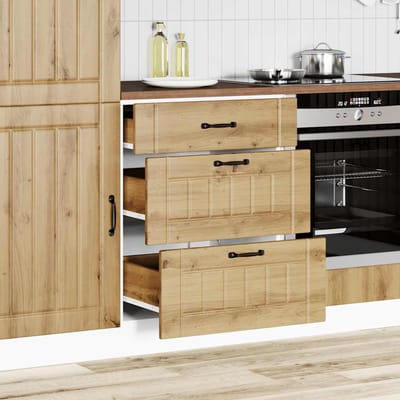 vidaXL - Onderkast - Lucca - bewerkt - hout - artisanaal - eikenkleur