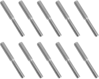 Dailygoods- Draadadapter M10/M12 - 10 Stuks - 40mm Draadlengte - Roestvrij Staal - Hoge Sterkte - Dubbele Schroefdraad - Schroef