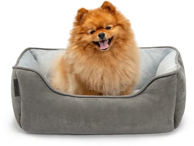 lionto Hondenbed omkeerbaar, zacht & comfortabel 60x50 cm lichtgrijs/donkergrijs