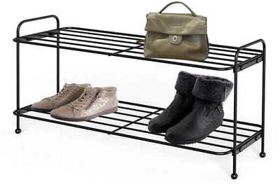 Unyqoos® Ruimtebesparend metalen schoenenrek voor hal en entree met twee niveaus