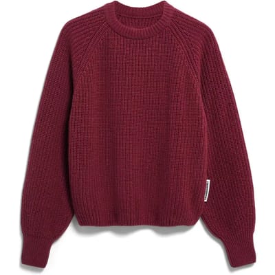 Loose fit pullover van wolmix model 'RIB KNIT'