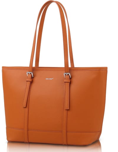 TAN.TOMI Handtas Dames – Shopper met Rits – Praktische Schooltas & Casual Schoudertas - Bruin