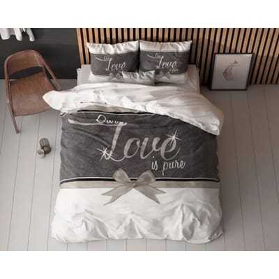 Sleeptime Dekbedovertrek Pure Love Wit - Eenpersoons 140 x 200/220 cm + 1 kussensloop