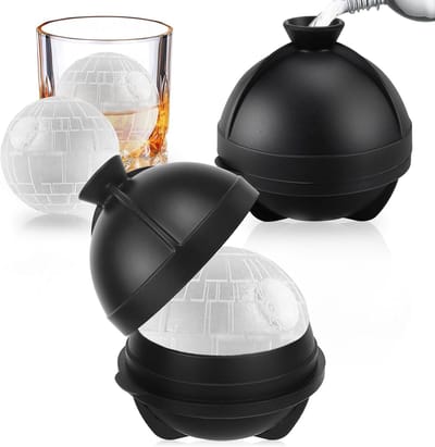 VHV - IJsbalvorm - voedselveilige siliconen ruimtebolvorm 2 stuks - met deksel, makkelijk lossen, morsvrij vullen - voor whisky, cocktails, koffie en drankjes