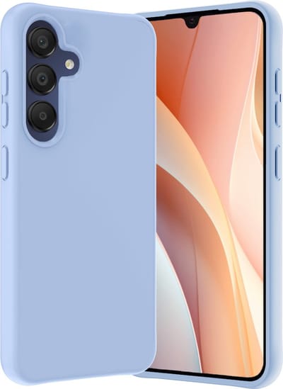 Hoes - Geschikt voor Samsung Galaxy A15 - Sterk & Shockproof - Hoesje Cover - Siliconen Case - Lichtblauw