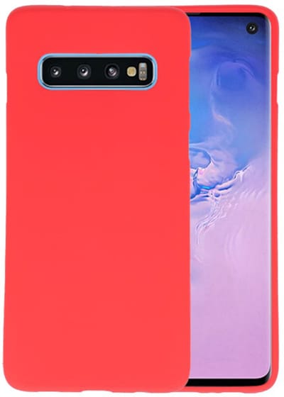 Hoesje Geschikt voor de Samsung Galaxy S10 - Backcover Color Telefoonhoesje - Rood