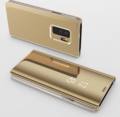 Hoesje voor Samsung Galaxy S10 Goud Spiegel Flip Bescherming Helder zicht