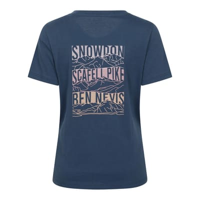 Mountain Warehouse Dames Drie Pieken Grafisch Achterprint T-Shirt (Navy)