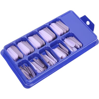 100 stuks Acryl Nail Art Tips Set Pure Kleur Volledige Dekking Kunstmatige Druk op Valse Nagels13