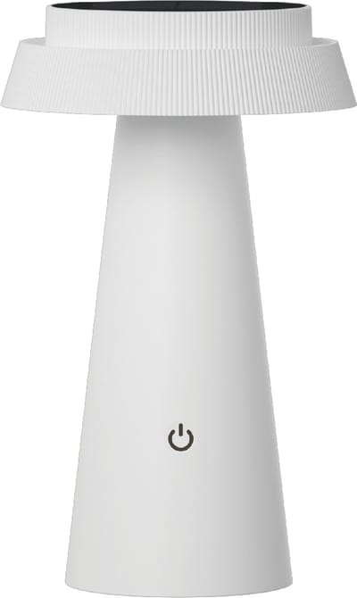Luxus Europe - Tafellamp Solar Mambo Wit - Draadloze LED Solar Tafellamp Buiten - Zonne-energie & USB-C Oplaadbaar - 3 Lichtkleuren - Dimbaar - IP54 Waterbestendig