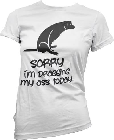 Hybris Sorry For Dragging My Ass Today Girly T-shirt Dames T-shirt White