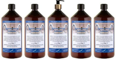 Bodylotion Hamam 1 Liter - met gouden pomp - set van 5 stuks - Voordeelverpakking
