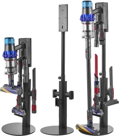 Stofzuigerstandaard 130 Cm, Compatibel met Dyson V7 V8 V10 V11 V12 V15 Sv10 Sv12 Sv14 Sv18 Sv21 Staande Stofzuigers & Accessoires, In Hoogte Verstelbare Houder met 3 Clips