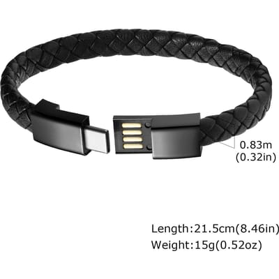 Vnox Bracelets Joncs de Charge Pour Hommes Papa Noir PU Tissé Corde en Cuir Plat Bijoux de Mode Quotidienne d'Affaires Officielles black