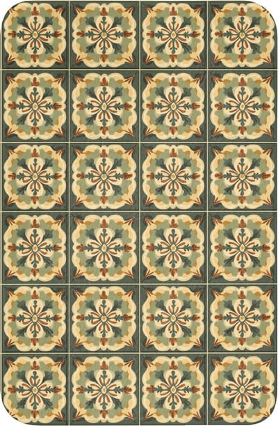 WC mat 40x60 cm - Antislip - Ornament - Patroon - Groen - Toiletmat - Vloermat - Douchemat - Toilet tapijt - Toiletmatten
