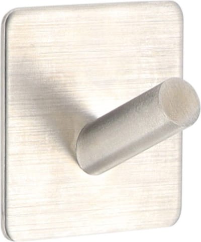 Tendance Plakhaakje vierkant - 1x stuks - 5 x 3 x 5 cm - Zelfklevende ophang haakjes - Metaal - zilver - keuken/badkamer haken