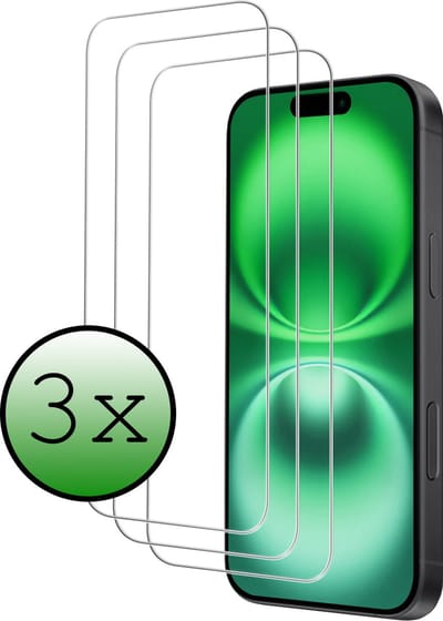Screenprotector - 3 Stuks Geschikt voor Apple iPhone 16 - Volledige Dekking - Beschermglas - Gehard Glas - Tempered Glass - Screen Protector