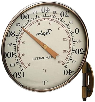 Buitenthermometer - Weerstation - Temperatuur Meten - Analoge Wijzerplaat - 107 cm - Brons