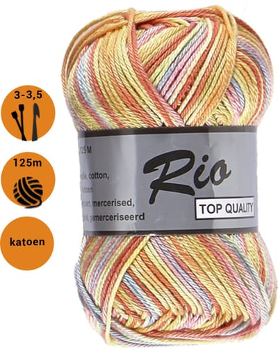 Vijf bollen gemeleerd garen (5 x 50 gram 100% katoen)