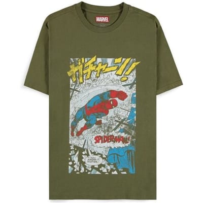 Spider-Man T-shirt - Comic Style - S tot XXL - voor Mannen - olijf