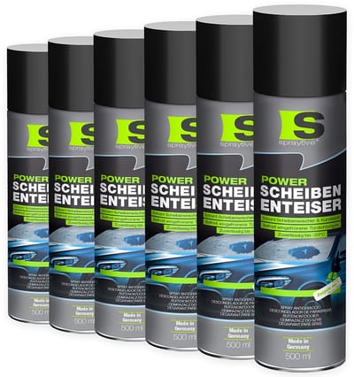 Spraytive 6x 500ml power ruitenontdooier - ontdooispray voor autoruiten & sloten, secondensnel tot -20°C, materiaalvriendelijk