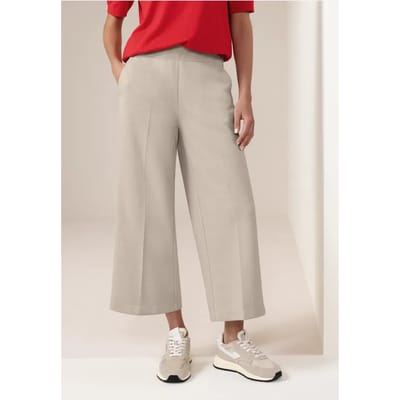 7/8 High Waist broek met wijde pijpen in casual pasvorm
