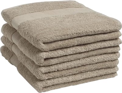 Yumeko handdoeken terry warm taupe 50x100 - 4 st - Hotelkwaliteit - Bio, eco & fairtrade