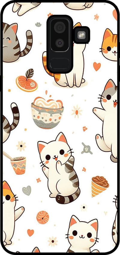Smartphonica Telefoonhoesje Geschikt voor Samsung Galaxy J8 2018 met katten opdruk - TPU backcover case cat design geschikt voor Samsung Galaxy J8 2018