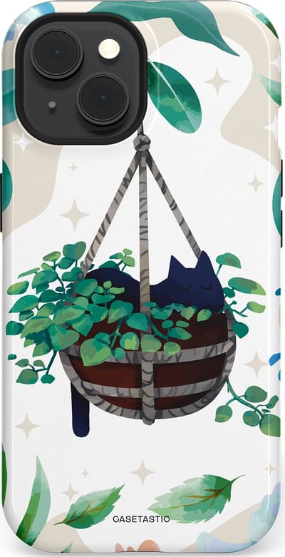 Casetastic Hoesje Geschikt voor Apple iPhone 15 Magsafe - Stijlvolle Beschermende Duo-layer Case - Hangkat