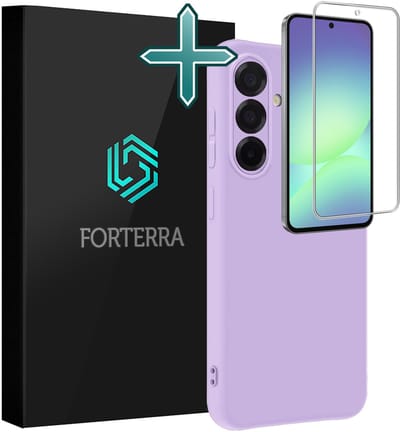 Hoesje Met Screenprotector - Geschikt voor Samsung Galaxy A56 - Sterk & Shockproof - Telefoon Hoes - Back Cover - Siliconen Case - Lila