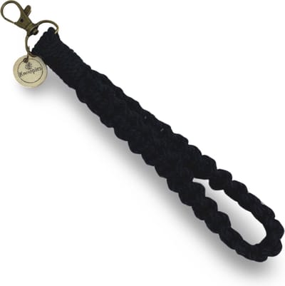 Polskoord Sleutelhanger - Zwart - Katoenkoord - Handgemaakt in ons Macramé Atelier - Prijs per Stuk - Inclusief Verzendkosten