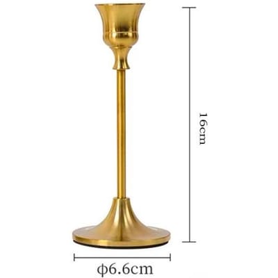 Bougeoirs Coniques en Métal Doré Vintage, Décor de Chandeliers Modernes à Haut Piédestal, Centre de Table pour Dîner de Fête de Mariage S bronze